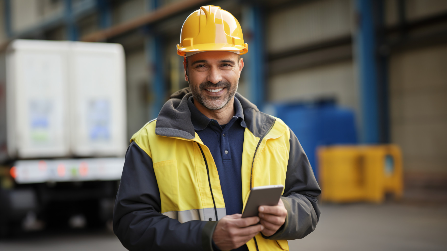 Smartphone Unterweisung - Logistiker mit Smartphone