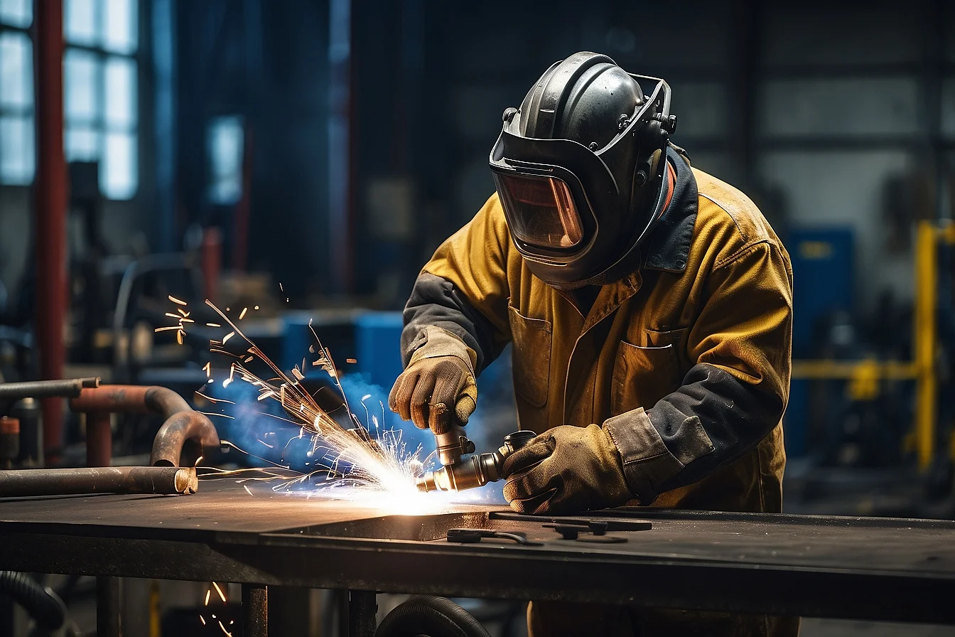 Mit Leonardo.ai generiertes Bild eines Schweissers